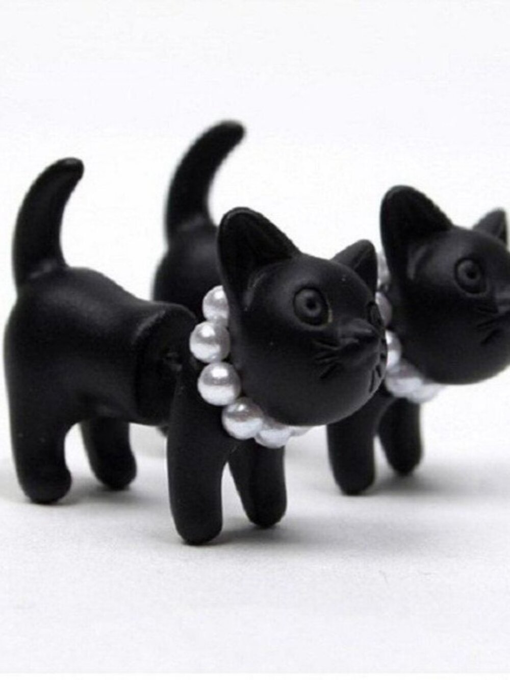 Deb Dee Dee Cutie Black Cat 3D Kitty Earrings Gift Packaged
